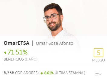 omar sosa alfonso es un trader de exito muy copiado en etoro