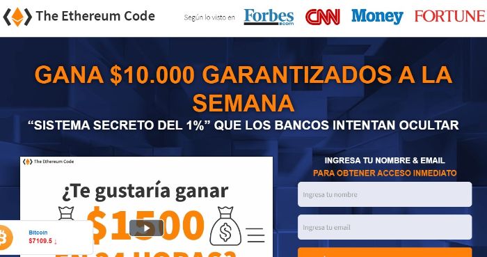 the ethereum code estafa a las personas con promesas falsas