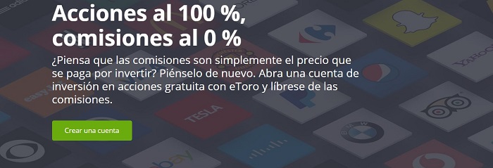 en etoro puede obtener acciones al 0 % de comisiones