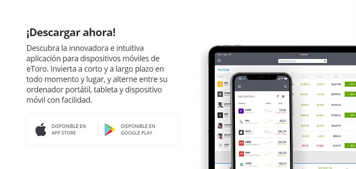etoro tambien esta disponible para dispositivos moviles