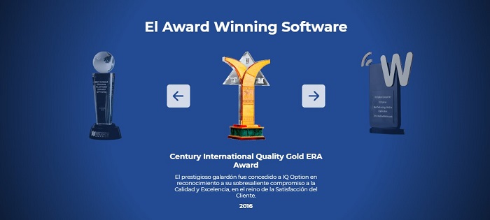 la plataforma iq option ha recibido numerosos premios
