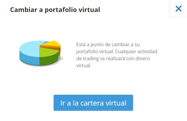 venatana para ir a la cartera virtual