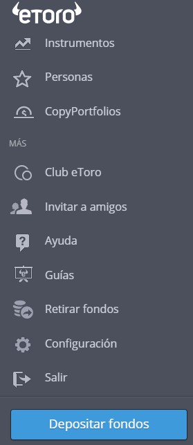 ventana de etoro para realizar depósitos