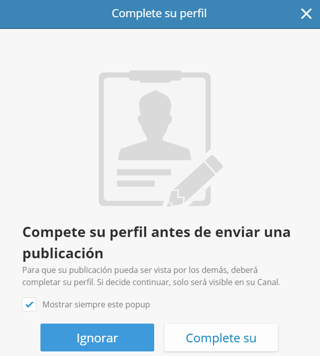 ventana de notificacion para escribir en el muro de etoro webtrader