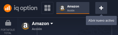 boton + para desplegar la lista de activos en iq option
