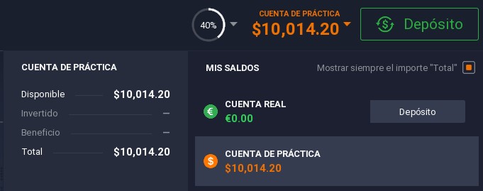 entradas de la cuenta iq option para controlar la situación economica