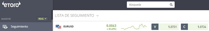 spreads muy competitivos en etoro como en eurusd