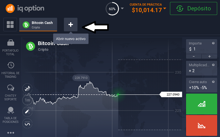 buscando bitcoin cash en iq option