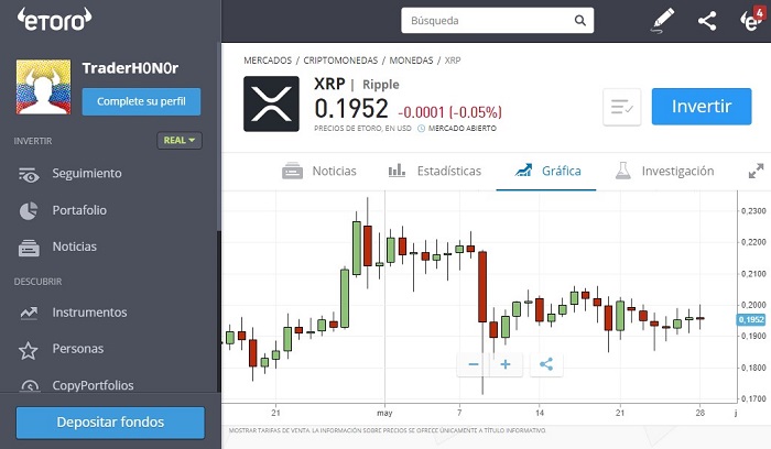 invirtiendo ripple en etoro