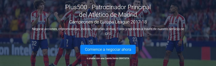 plus500 patrocinador principal del atletico de madrid