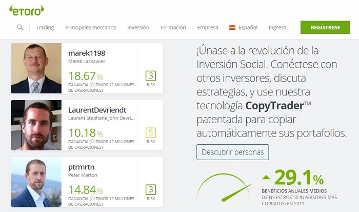 el copytrader en etoro estudiando los mejores inversores de etoro