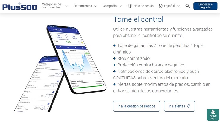 gestion de riesgo en plus500