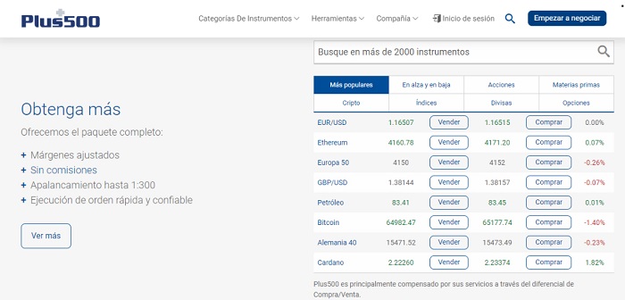 activos en Plus500