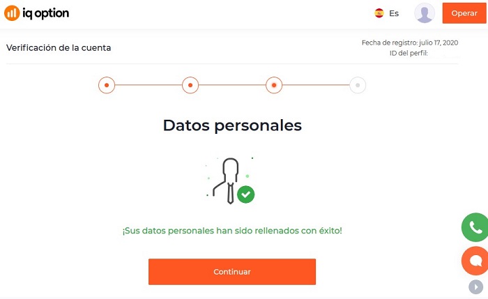 datos personales verificados de cuenta IQ Option datos personales verificados de cuenta IQ Option