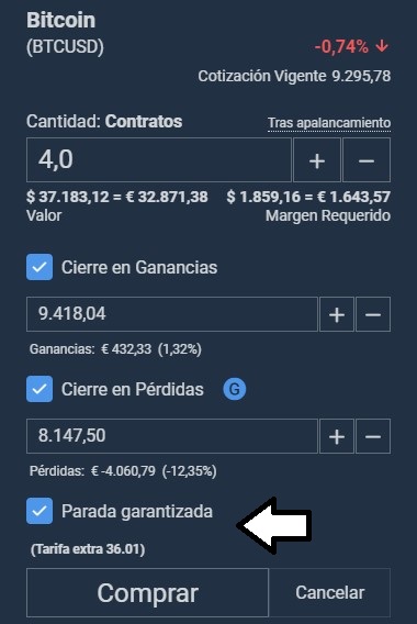 órdenes especiales parada garantizada