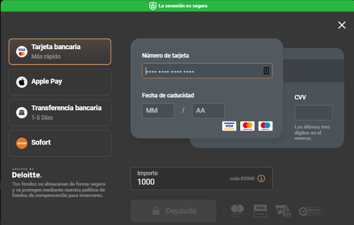 Depósito Capital.com