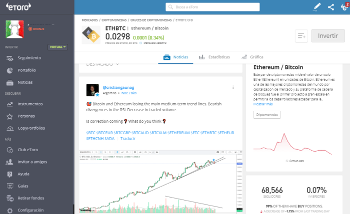 ETHBTC cruce