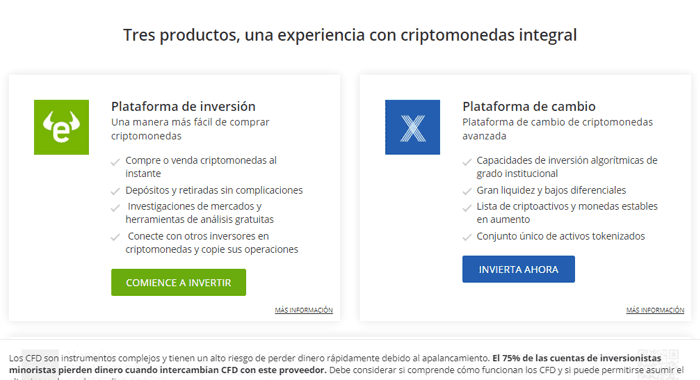 Plataforma exchange criptomonedas