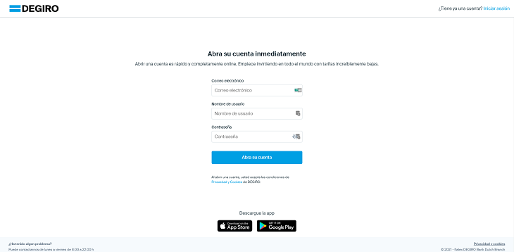 abrir cuenta degiro paso 1