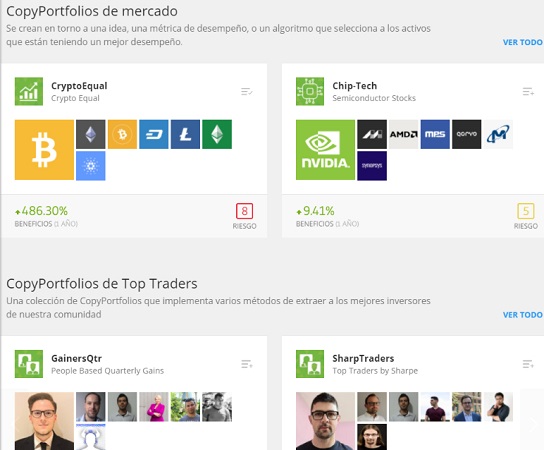 copyportfolios de eToro