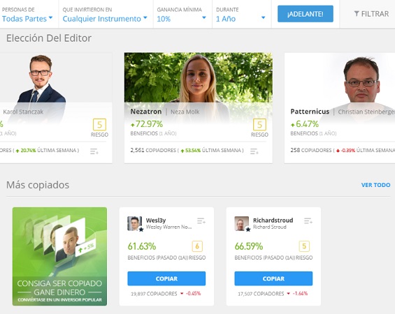 inversores populares de eToro