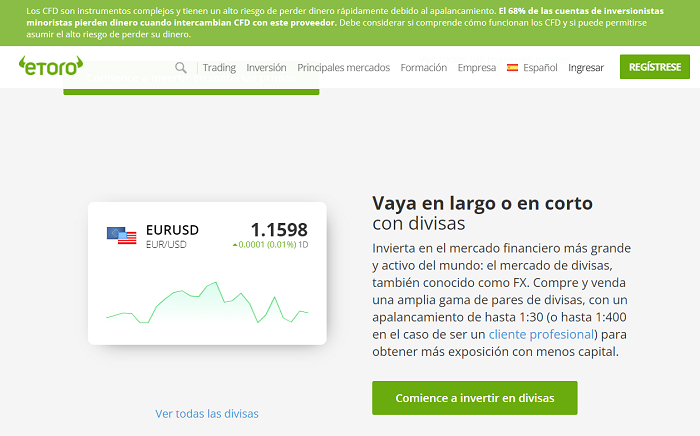 operar divisas de Forex eToro