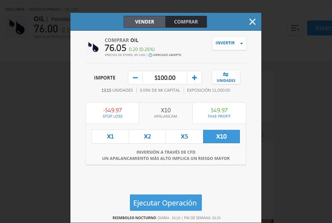 invertir en materias primas petróleo eToro