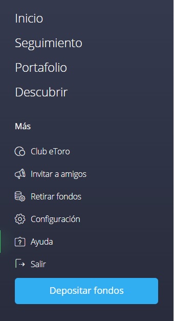 menu etoro